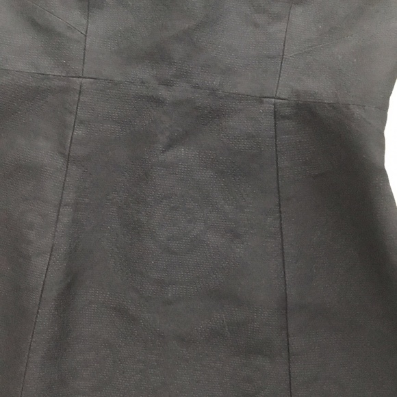 Theory Strapless Sheath Jacquard Little Black Dress w Subtle Floral Print - Picture 5 of 8